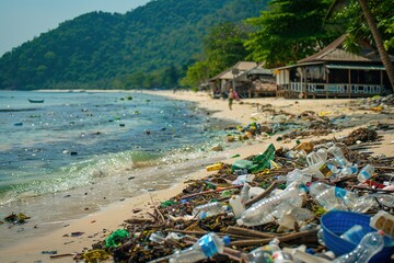 Obraz premium Polluted beach