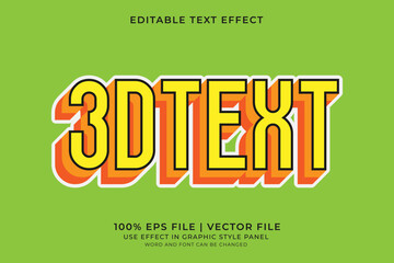 3D Text effect editable vector. Embossed text effect