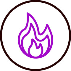 Obraz premium Flame Vector Line Purple Circle Black