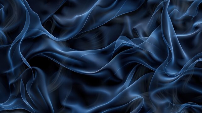 Fototapeta A seamless wallpaper pattern where indigo smoke swirls mimic the luxurious texture of silk, set against a dark, muted background to enhance the vividness of the indigo hue.