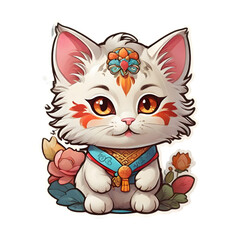 Fototapeta premium Cultural cat PNG 4000x4000 high resolution
