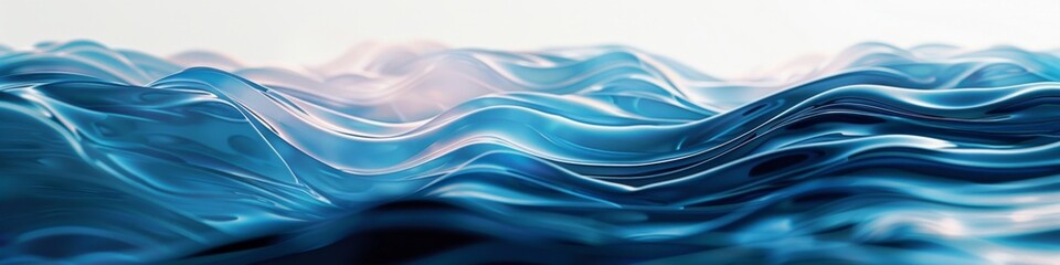 Fototapeta premium Abstract Waves and Ocean Paradise: Curved Artistic Nature Landscape, Perfect for Mobile and Computer Wallpapers, Featuring Beautiful Seasonal Changes, High-Resolution AI-Generated Scenic Art