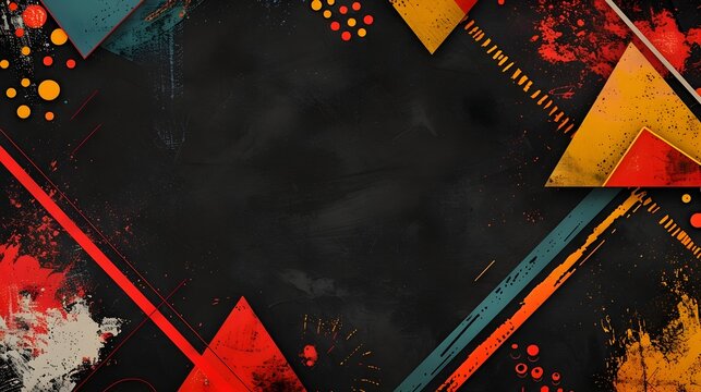 Vibrant Geometric Doodle Print Border Design for Creative Background or Banner