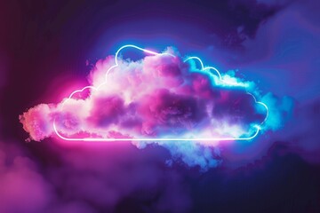 Modern Design Futuristic Cloud Computing Network - Connected Devices and Data - Trendy and Aesthetic Visual Technology Background . Beautiful simple AI generated image in 4K, unique.