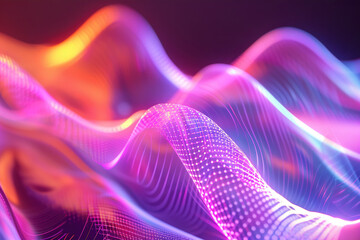 Obraz premium Beautiful texture surface neon wave, design natural abstract background