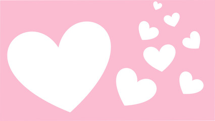 ハートの切り抜きフレームイラスト