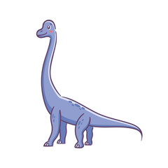 Brontosaurus, Brachiosaurus, Diplodocus. Herbivorous cute dinosaur in Asian kawaii style. Prehistoric lizard, mascot. Cartoon character Funny vector illustration for stickers, logo, mascot.