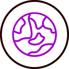 globe Vector Line Purple Circle Black