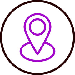 gps Vector Line Purple Circle Black