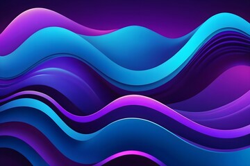 Artistic abstract background with blue and purple waves, showcasing flowing curves and a vibrant color pattern