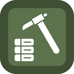 Data Mining Glyph Green Box Icon