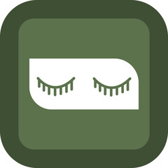 Eyelashes Glyph Green Box Icon