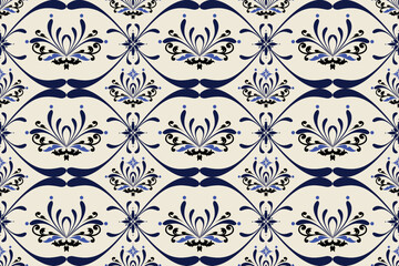 Damask Floral Seamless Pattern Royal Wallpaper Stock Illustration, Design for carpet, cover.wallpaper, wrapping, fabric, clothing