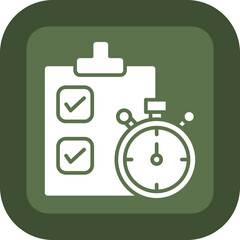 Project Deadline Glyph Green Box Icon
