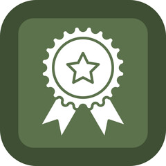 Medal Glyph Green Box Icon