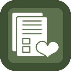 Wishlist Glyph Green Box Icon