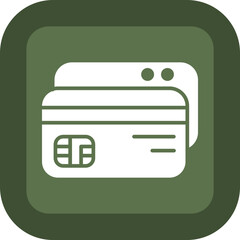 Card Payment Glyph Green Box Icon