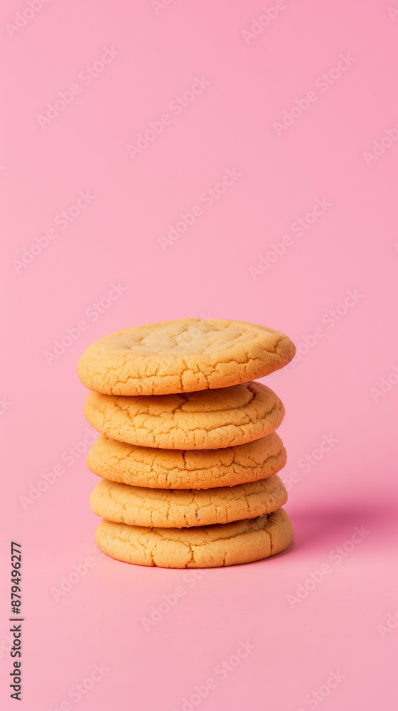 Poster stack of cookies isolated on gradient background