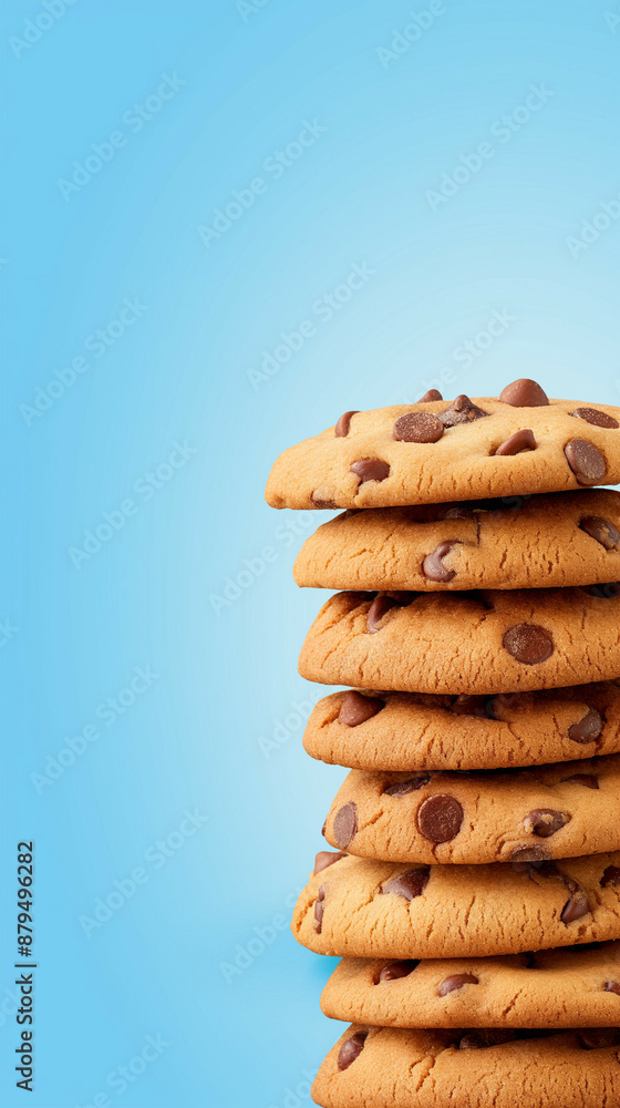 Poster stack of cookies isolated on gradient background