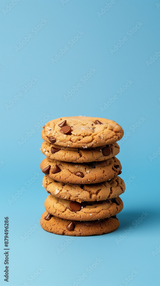 Poster stack of cookies isolated on gradient background