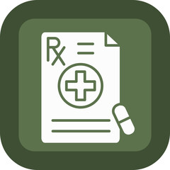 Obraz premium Prescription Glyph Green Box Icon