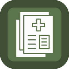 Medical History Glyph Green Box Icon