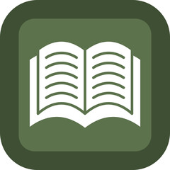 Book Glyph Green Box Icon