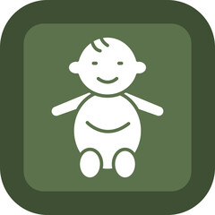 Baby Glyph Green Box Icon