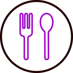 Disposable cutlery Vector Line Purple Circle Black