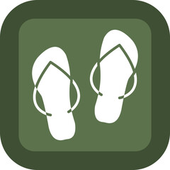 Slippers Glyph Green Box Icon