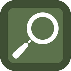 Magnifying Glass Glyph Green Box Icon