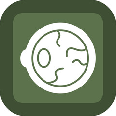Eyeball Glyph Green Box Icon