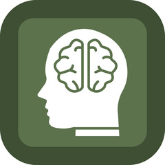 Creative Mind Glyph Green Box Icon