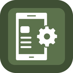 Mobile Marketing Glyph Green Box Icon