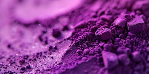Detailed View of Vibrant Purple Powder at Close Range. Concept Macro Photography, Vibrant Colors, Close-up Shots