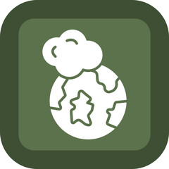 Earth Glyph Green Box Icon