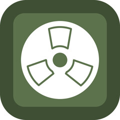Radiation Glyph Green Box Icon