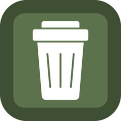 Trash Glyph Green Box Icon