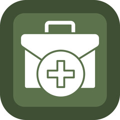 Obraz premium Firs Aid Kit Glyph Green Box Icon