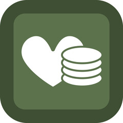 Donations Glyph Green Box Icon