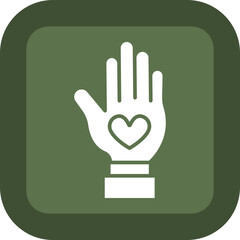 Kindness Glyph Green Box Icon