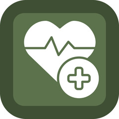 Health Glyph Green Box Icon