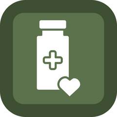 Medicine Glyph Green Box Icon