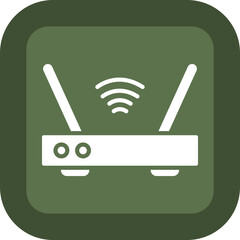 Wifi Router Glyph Green Box Icon