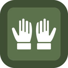Gloves Glyph Green Box Icon