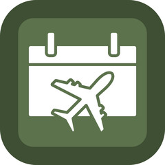Flight Glyph Green Box Icon
