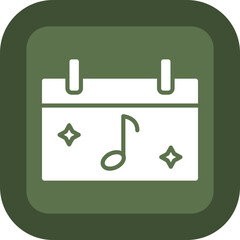 Concert Glyph Green Box Icon
