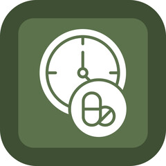 Drug Glyph Green Box Icon