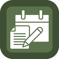 Exam Glyph Green Box Icon