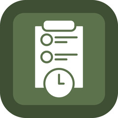 Deadline Glyph Green Box Icon